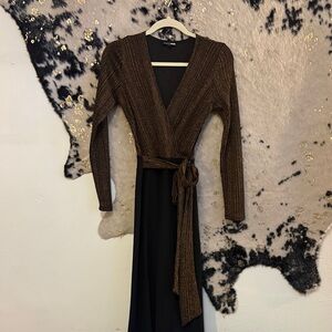 Fashion Nova Black and Gold Sparkle Top